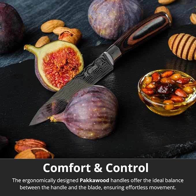 Yatoshi 7 Knife Set - Pro Kitchen Knife Set Ultra Sharp High Carbon Stainless Steel with Ergonomic Handle