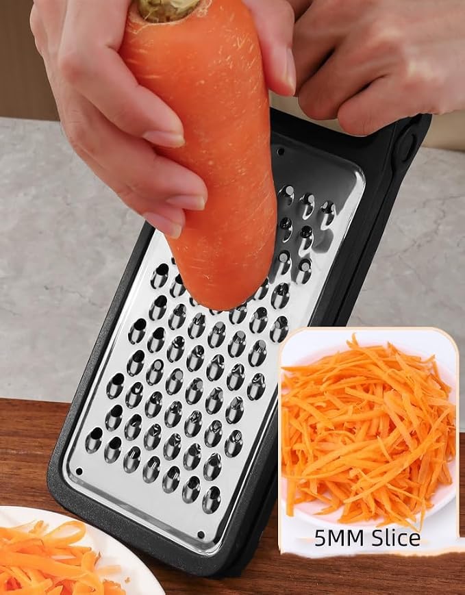 WDKELLFAmily Two-Fold Etched Grater 2-In-1 Grater For Cheese, Kitchen，White