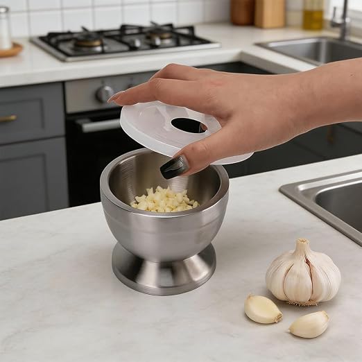 Mortar and Pestle Sets 18/8 Brushed Stainless Steel Spice Grinder, Herb Bowl Pill Crusher and Molcajete for Fresh Ingredients