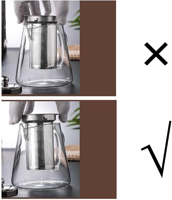 TMOST Glass Teapot with Infuser Tea Pot 1300ml/43oz Tea Kettle Stovetop Safe Blooming and Loose Leaf Tea Maker Set (43oz/ 1300ml)