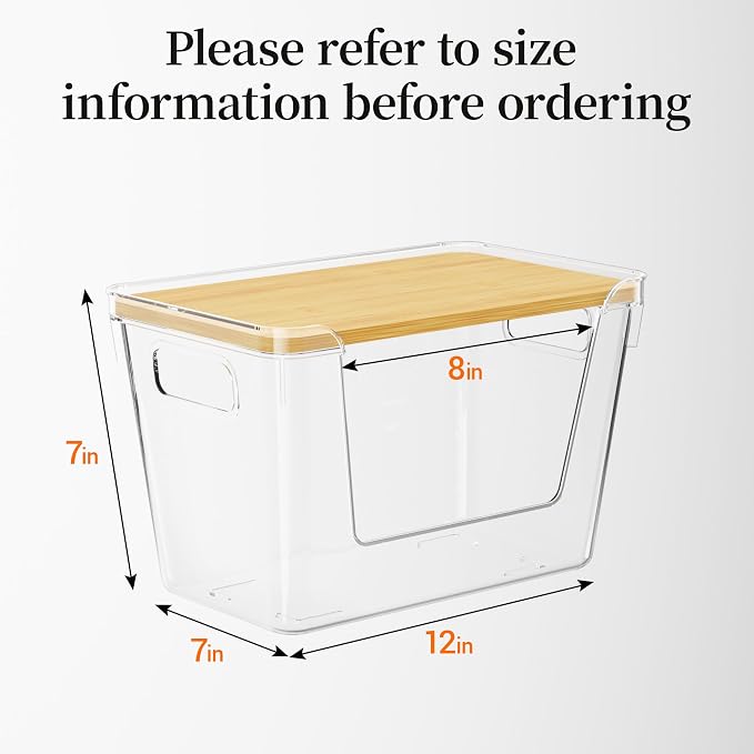 Delamu 3 Pack Trash Bag Dispenser, Stackable Garbage Bag Holder | Clear Acrylic Organizer Bins for Under Sink Organization, Pantry Storage, Cabinet, Kitchen, Laundry, Bathroom