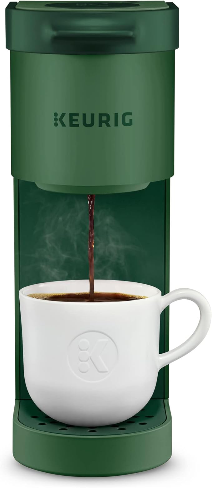 Keurig K-Mini Single Serve K-Cup Pod Coffee Maker, 6 to 12oz Brew size, with Cord Storage, Perfect for Small Spaces, Evergreen | Cord Storage, Small Spaces, Evergreen