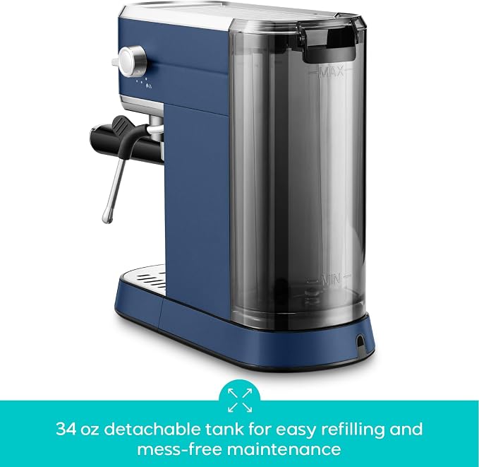 CASABREWS CM5418 Espresso Machine, Espresso Coffee Maker with Steam Wand | Stainless Steel, 20-Bar Pump, Built-in Pressure Gauge, Powerful Steam Wand for Cappuccino Latte for Home, 34oz Water Tank