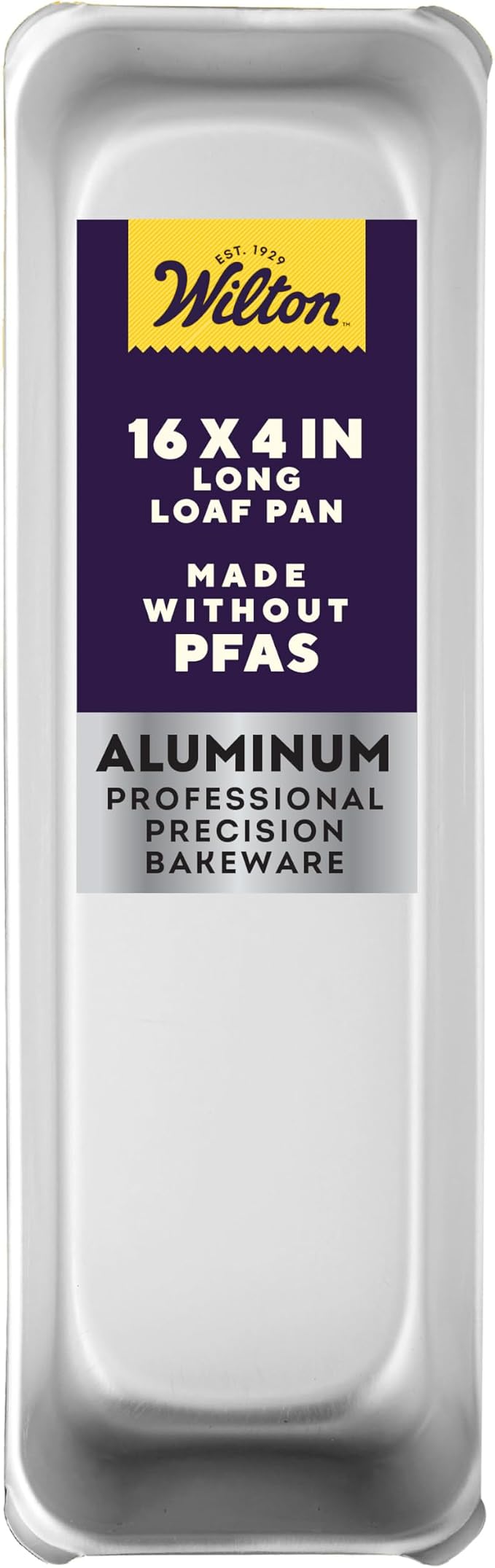 Wilton Aluminum Loaf Pan, Made Without PFAS, 16 x 4 in. | Natural Anodized Aluminum Bakeware, Even Heating & Rust-Resistant for Professional Results, Perfect for Oversized Loaves