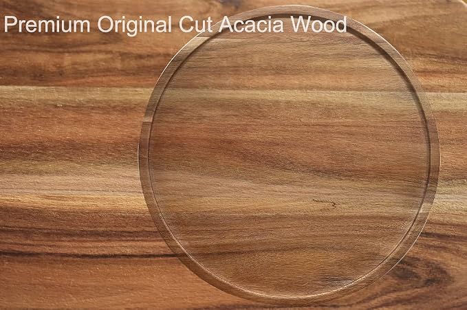 10" Acacia Wood Lazy Susan Organizer Kitchen Turntable for Cabinet Pantry Table Organization,2 Pack