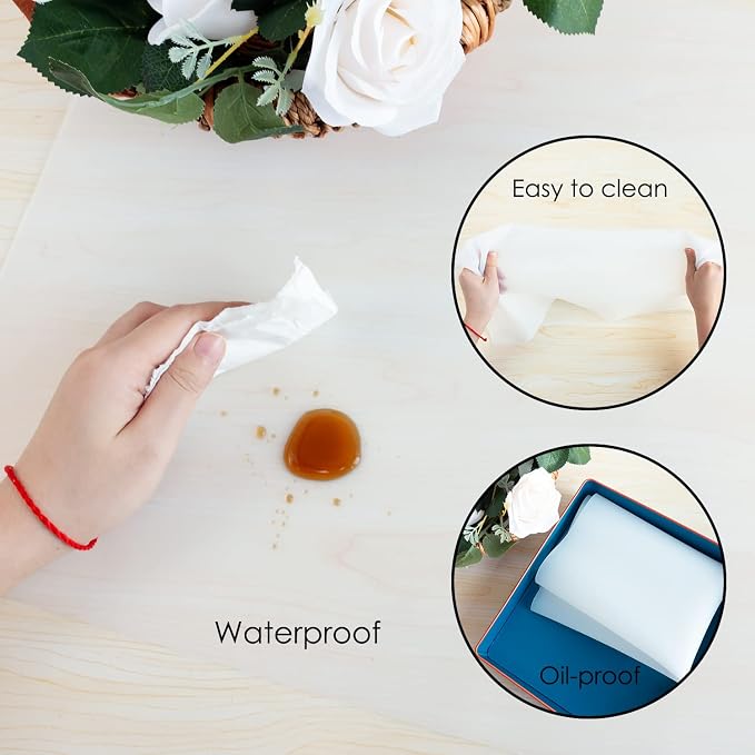 Extra Large silicone Mats, Food-Grade Kids Silicone Placemats Silicone Mats for Kitchen Counter Heat Resistant Mat Dab Mat, Non Stick Silicone Mat for Craft Pastry Baking, 27.6'' x 15.7'', Clear 1Pack
