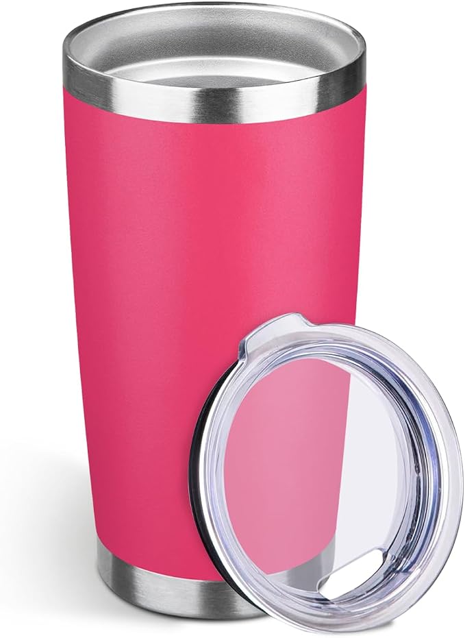 StarSpeed 20oz Stainless Steel Travel Coffee Tumbler,Peach Red | Travel Coffee Mug,Spill-proof Lid,Double Wall,BPA-free Travel Cups,Insulated Cup Fits Car Cupholders
