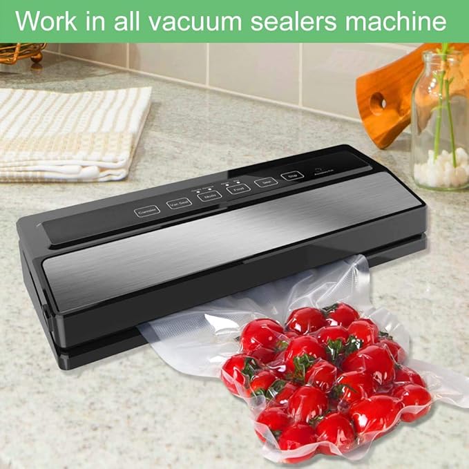 O2frepak 100ct Vacuum Sealer Bags Pint Gallon for Food Storage | 11"x16"(Gallon 50)+6"x10"(Pint 50) BPA Free PreCut Food Grade,Great for Sous Vide Vacuum Sealer