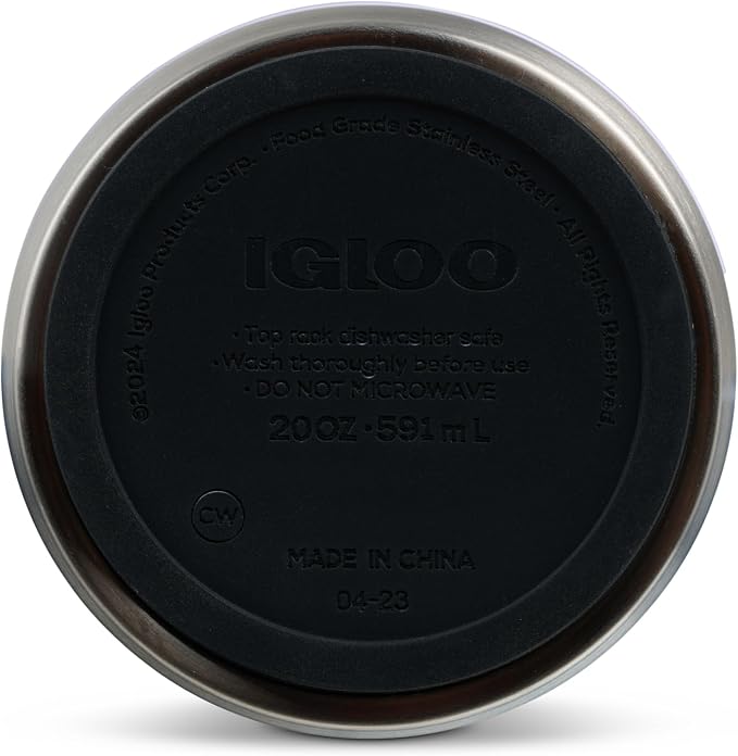 Igloo, 36 oz Tumbler with Handle, Reusable Travel Mug, Stainless Steel Insulated Hydration Cup for Hot & Cold Beverages, White