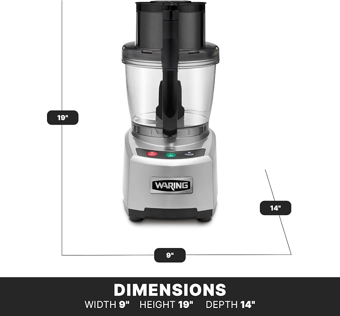 Waring Food Processor with 4-Quart Capacity | 4-Quart Capacity, 2 Horsepower Motor, Large Capacity Vegetable Chopper for Professional Kitchens