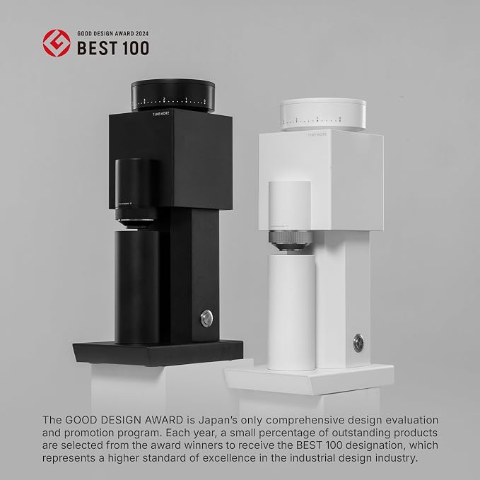TIMEMORE Bricks 01S Electric Coffee Grinder, 150 Adjustable Settings, High-Performance Motor for Consistent Grind, Stainless Steel Easy Clean Design, Perfect for espresso Pour-Over French Press, White