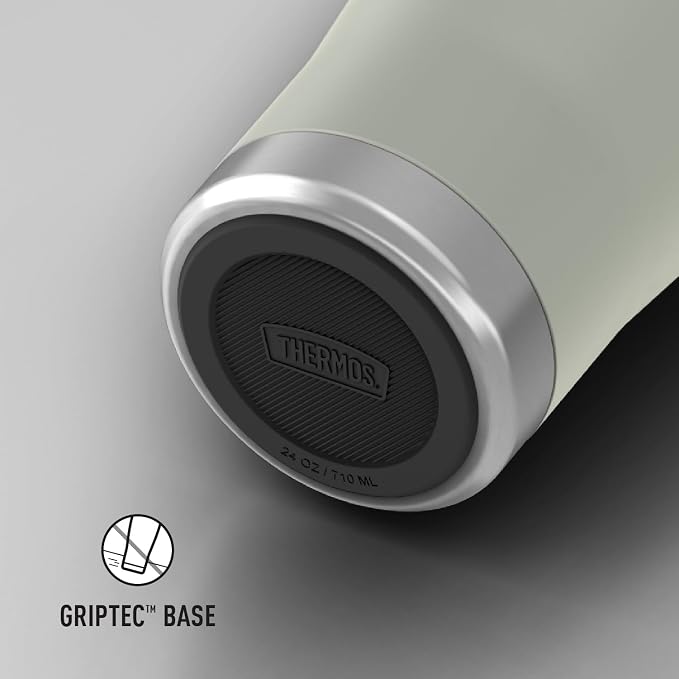 THERMOS Icon Series 24oz Stainless Steel Tumbler with Slide Lock Lid, Leakproof, Fits Cupholder, Dishwasher Safe, Griptec™ Non‑Slip Base, Keeps Drinks Hot 6 Hrs/Cold 22 Hrs, River Rock