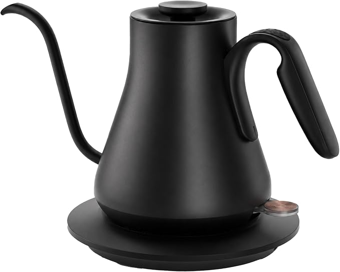 Cocinare Gooseneck Electric Kettle 0.8L, Fast Boil Pour Over Coffee, Tea | 1440W Fast Boil, 304 Stainless Steel Interior, Gooseneck Precision Spout, Auto Shut-Off & Boil-Dry Protection, Matte Black