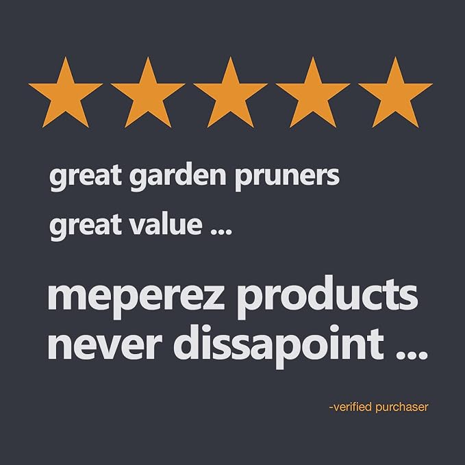 Premium garden shears, meperez pruning scissors gardening tools, pruners for flower, bushes, rose and fruit tree, use for florist, yard and orchard the plant clippers, sharp steel anvil snips