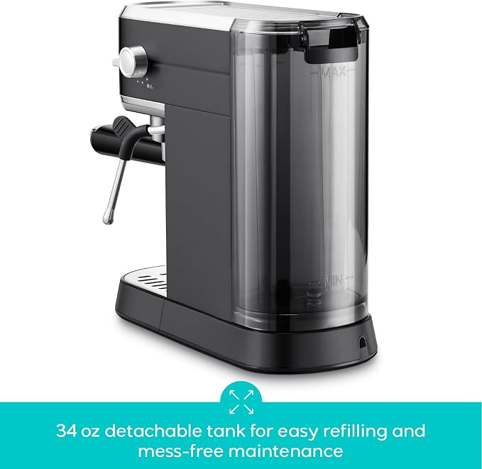 CASABREWS CM5418 Espresso Machine, Espresso Coffee Maker with Steam Wand | Stainless Steel, 20-Bar Pump, Built-in Pressure Gauge, Powerful Steam Wand for Cappuccino Latte for Home, 34oz Water Tank