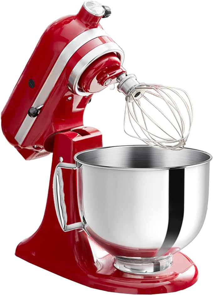 Stainless Steel Mixer bowl Fit for KitchenAid Artisan&Classic Series 4.5-5 QT Tilt-Head Mixer, 5 Quart Mixing Bowl with Handle.