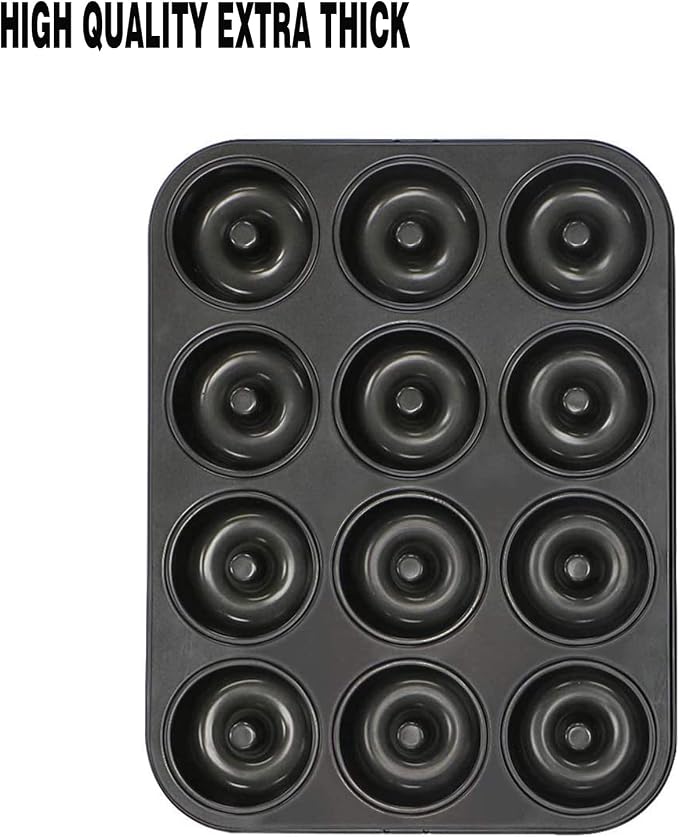 Webake Donut Pan Non-stick Mini Donut Tray Heavy Gauge 2.8 Inch Doughnut Pans for Baking 12-Cavity