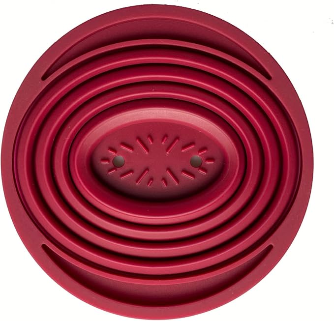 Attsky Collapsible Pour Over Coffee Dripper for Camping, 2-Pack, Red | Reusable Silicone Filter Holder for Travel & Backpacking, Brews 2+ Cups, Single-Cup Brewer, Compact Camp Coffee Maker Kit