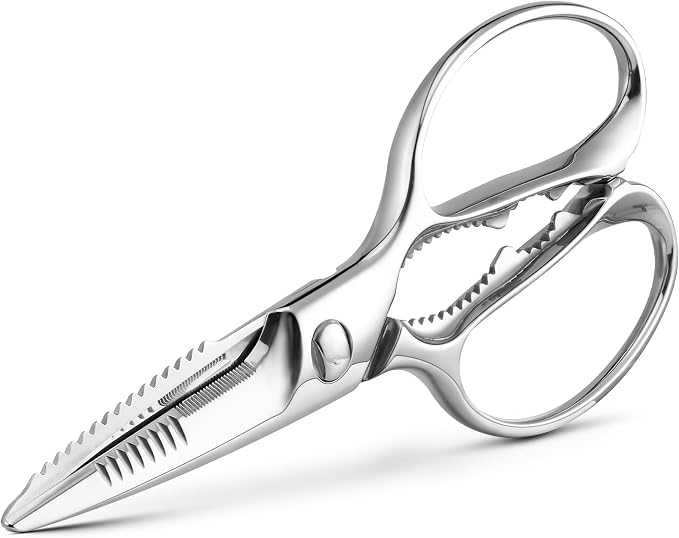 BALUCA Heavy Duty Kitchen Scissors, Kitchen Shears for Meat, Chicken, Fish, Poultry, Herb and Bread - Stainless Steel Detachable All Purpose Cooking Shears, Dishwasher Safe