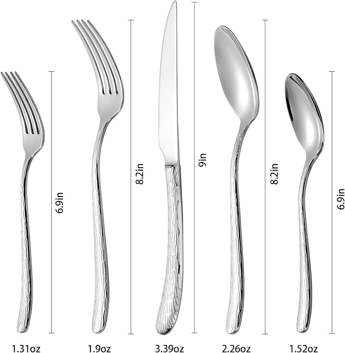 60 Piece Heavy Duty Stainless Steel Silverware Set for 12, Compralo Luxury Mirror Polish Cutlery Set Flatware Set for Formal Dining & Entertaining, Dishwasher Safe for Heavy Use