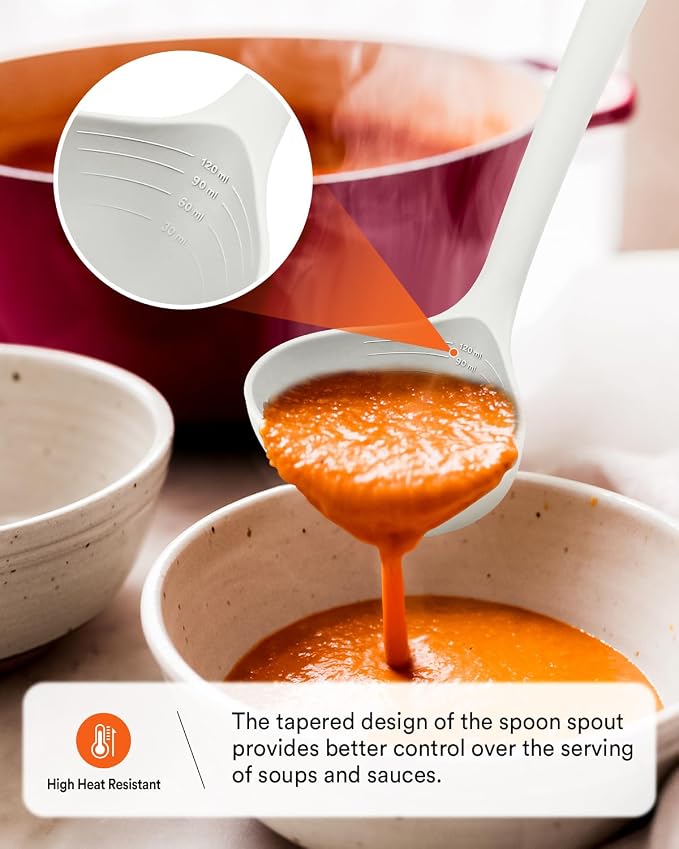 13PCS Silicone Kitchen Utensils Set for Nonstick Cookware, White | Food Grade, Heat Resistant Kitchen Utensil Spatula Set, Wooden Handles Kitchen Gadgets Tools Set