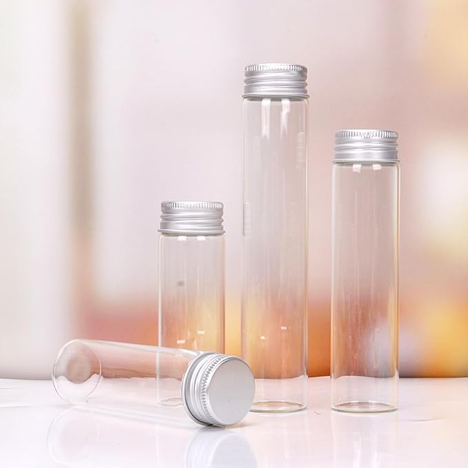 20ml Glass vials 30pcs,With aluminum screw cap30pcs Clear Glass Bottles