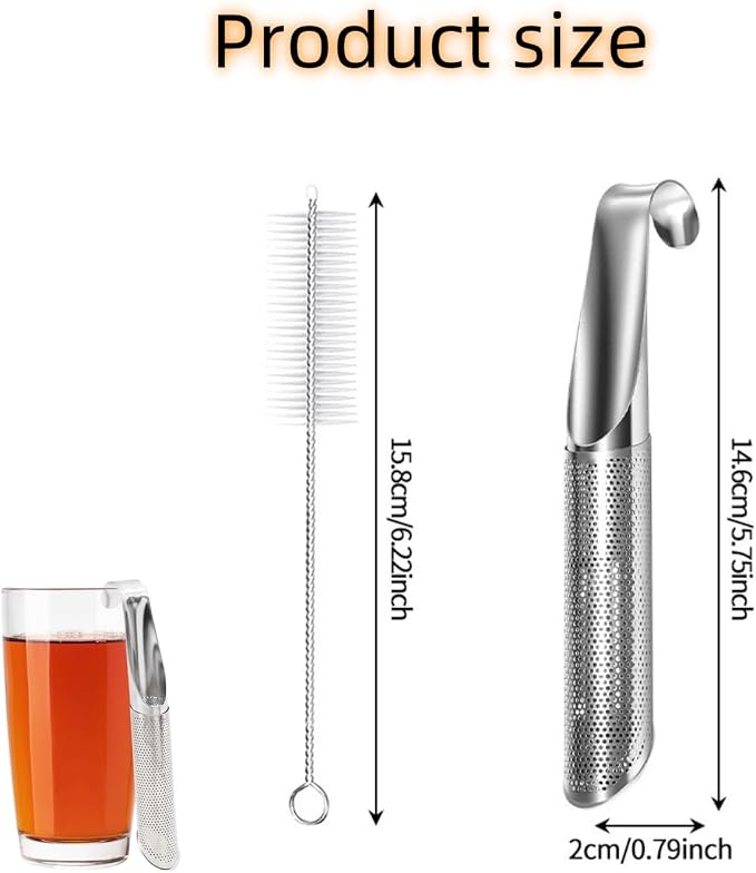Tea Infusers For Loose Leaf Tea - Stainless Steel Office, Home & Travel - Set of 1 - Includes Strainers, Cleaning Brush