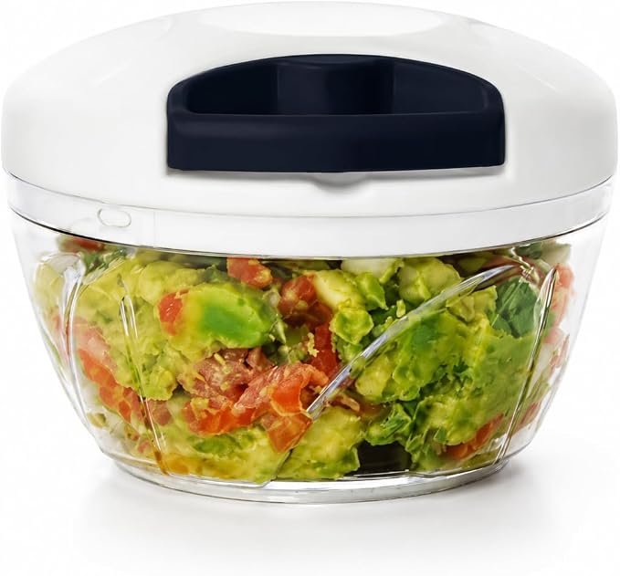 Pull String Food Chopper, 500 mL Manual Vegetable Cutter | Manual Pull-String Chopper 500 mL / 2.1 Cup Capacity Great for Salsa & Guacamole Compact & Easy to Store