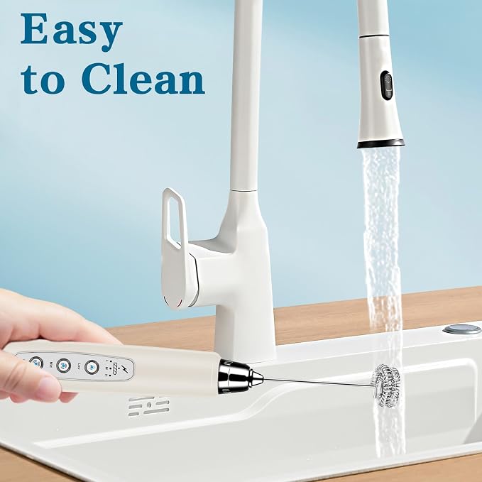 Milk Frother Wand Rechargeable Handheld Whisk Coffee 3 Speed Adjustable | Electric Whisk Drink Mixer with Stainless 3 Whisks Hand Frother , Foam Maker for Latte Cappuccino Matcha Egg Silver