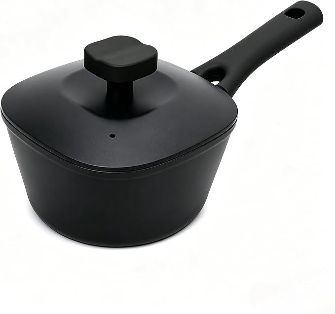 1.5QT Saucepan with Lid, Nonstick Ceramic Coating, PFAS & PFOA-Free, Induction Compatible, Dishwasher Safe, Stay-Cool Handles, Durable Scratch-Resistant Design
