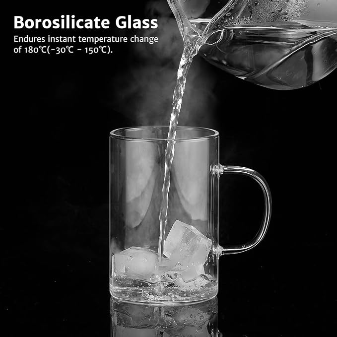 ecooe Tea Infuser Mug 16.9oz Glass Tea Cup with Removable Stainless Steel Infuser and Lid, Clear Glass Tea Cup 500ml Teacup for Loose Leaf Tea, Birthday for Parents Dad Mum Friends (Bronze) | 500ml, Clear Glass Tea Cup, with Stainless Steel Infuser/Lid...