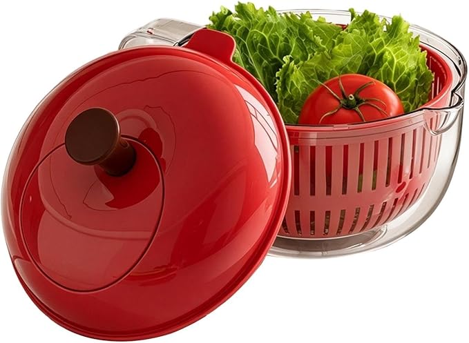 Salad Spinner, Salad Washer And Spinner, Fruit And Vegetable Washer & Dryer, Lettuce Spinners With Vegetable Washing Basket, Fruit Washing Bowl, Easy-Clean Kitchen Gadget For Greens