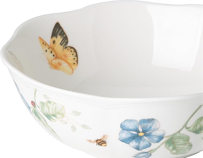 Lenox Butterfly Meadow 4-Piece All-Purpose Bowls, Salad Bowl Set for 4 | dishwasher safe | versatile for cereal, soup, or salad | 20oz capacity, 6.25 inch diameter | multi-purpose bowl