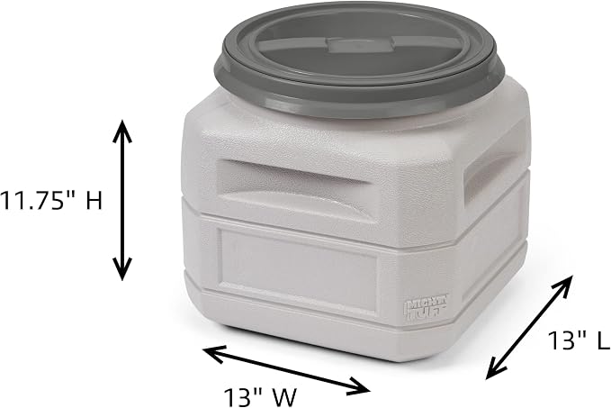 Mighty Tuff Airtight Dog Food Storage Container – 6 Gal, up to 24 lb Capacity – Cat and Dog Food Container with Twist Lid & Handles – BPA-Free, Made in USA