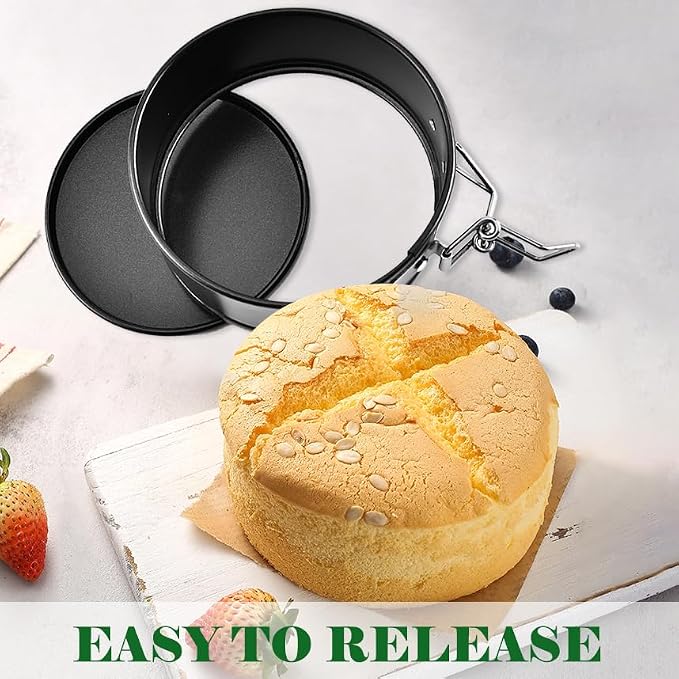 4 Pack Small Springform Cheesecakes Pan 4 Inch Mini 50Pcs Parchment Paper | Carbon Steel Cake Round Tins Leakproof Nonstick Removable Bottom Bakeware for Pie Pizzas and Quiches Baking Mold Set