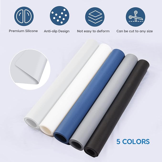 Extra Large Silicone Mat 35.3"x23.5"x0.08", Multipurpose Silicone Mat Thick Heat Resistant Mat Shipped Rolled Up Kitchen Counter Mat Nonslip Silicone Mats for Kitchen Counter Translucent