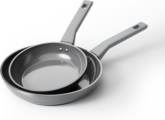 Sanho 8'' 10'' NonStick Frying Pan, Diamond-Titanium Ceramic Frying Pans Skillet, Non Stick Egg Pans with Stay Cool Handle for Induction, Dishwasher & Oven Safe, PTFE & PFOA Free, Non Toxic