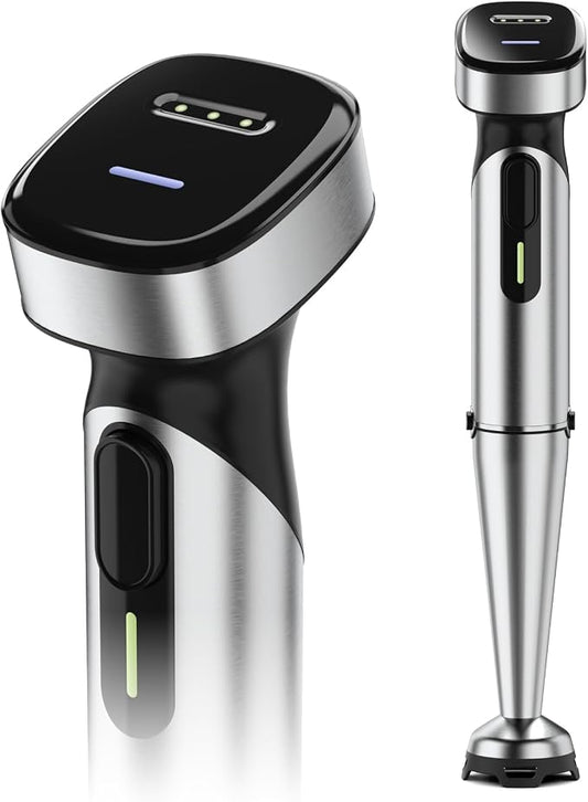 Turelar Cordless Immersion Blender Handheld with Rechargeable Battery | Effortless To-Go Blending, Portable Hand Blenders, Heavy-Duty, Adjustable Speed, For Smoothies, Soups, Puree or Baby Food