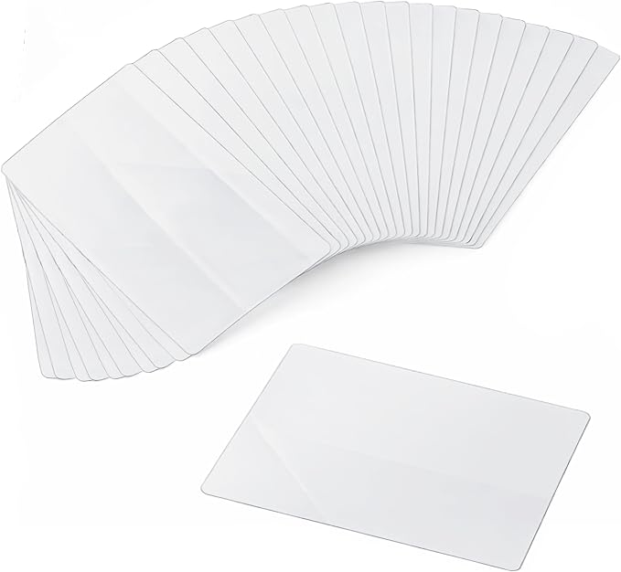 CraftyCrocodile Clear Plastic Placemats Set of 32 - Vinyl Table Protector for Dining, Kitchen, Office, Painting Table, Shelves - Heat Resistant, Crystal Clear, Wipeable Place Mats - 17.5x12