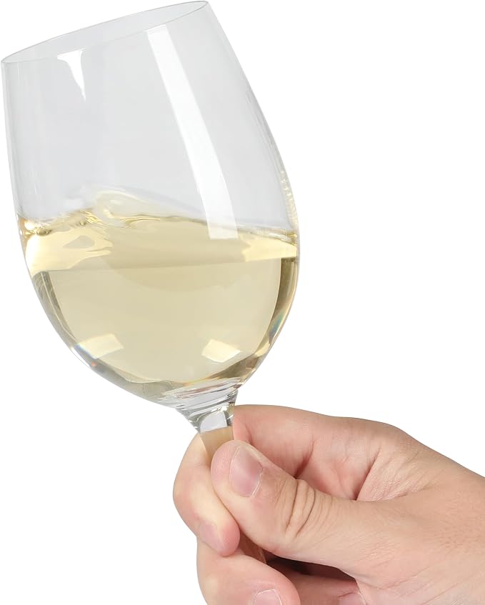 Martha Stewart Vivica 4-Pack White Wine Glass Set, 13 oz – Elegant Stemmed Wine Glasses for Entertaining, Durable Clear Glassware for Dining, Parties, or Everyday Use