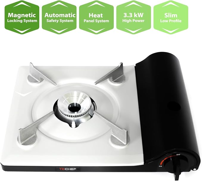 TECHEF - Stovetop Korean BBQ Non-Stick Grill Pan with Agni Portable Gas Stove Burner, Made in Korea (Master KBBQ Set)