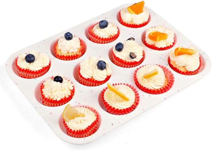 SHEbaking Silicone Muffin Pan for Baking Regular 12 Cups Cupcake Pans Muffin Tin Non-stick Muffin Tray Mold Easy Release,Durable,BPA Free