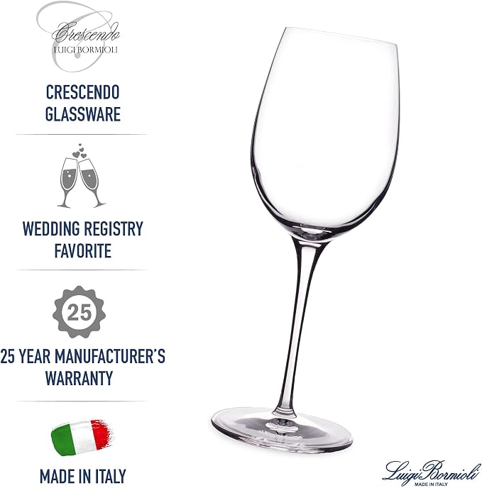 Luigi Bormioli Crescendo Bordeaux Wine Glasses - Clear, Set of 4