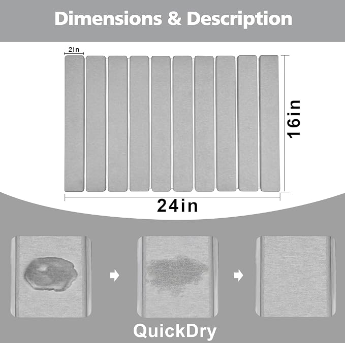 Large Stone Dish Drying Mat for Kitchen Counter,Equipped Dish Rack, Diatomaceous Earth Material, Foldable and Super Absorbent Dish Drying Pad Suitable for Tableware, Bottles and Cup (Grey, 24×16 IN)