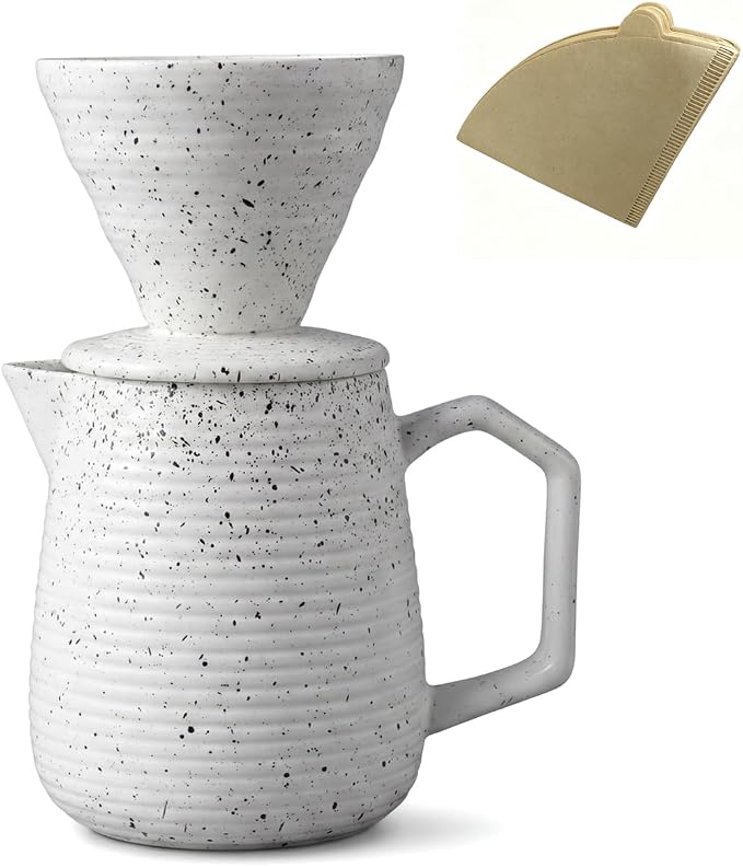 pour over coffee maker (White black dot)