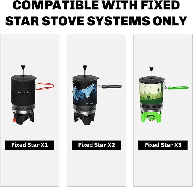 Firemaple Star French Press Coffee Filter, Suitable for X1, X2, X3 Stove | Simple Brewing: Add Grounds, Pour Water, Press, Fine Mesh Ensures Smooth, Grit-free Coffee, Space-saving Foldable Build