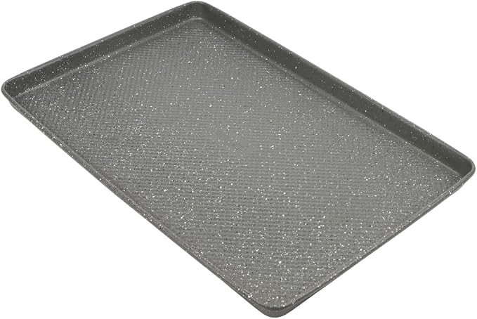 David Burke 17x11 Cookie Sheet – Carbon Steel, PFTE & PFOA Free, Oven Safe, Non-Toxic, Perfect for Baking and Roasting – Gray Speckle