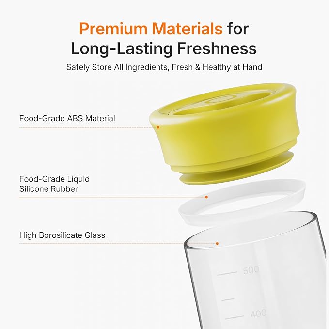 Glass Storage Jar with Airtight Twist-Seal Lid for Snacks, 17 fl oz | Clear Borosilicate Decorative Jar With Scale, Wide Mouth, Easy Open/Clean, Twist-to-Lock Freshness for Coffee, Sugar, Nuts