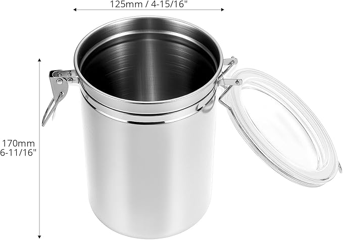 QWORK 4 Pack 62OZ Stainless Steel Canister Set with Lids - Airtight Food Storage Canisters, Sealable Jars for Coffee, Sugar, Flour, Tea