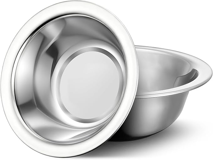 304(18/8) Stainless Steel Mixing Bowls for Kitchen, 2 Pack 5.5" Small Metal Mixing Cooking Bowls Thickened Set Stackable for Baking Serving Cooking Food Prep Storage Dishwasher Safe Heavy Duty